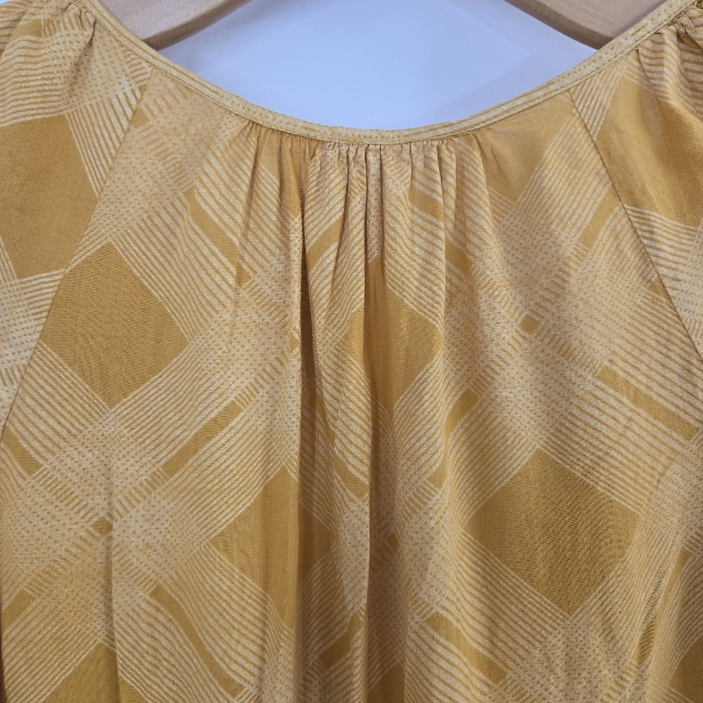 Free People Constantine Dress Gold Plaid Boho Long Sleeve‎ - Picture 13 of 14